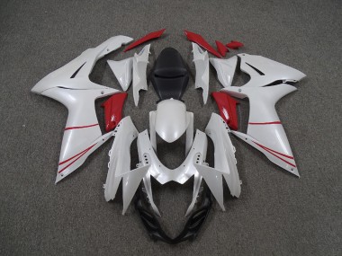 2011-2024 Perlweiß & Rot Suzuki GSXR 600-750 Motorrad Verkleidungen