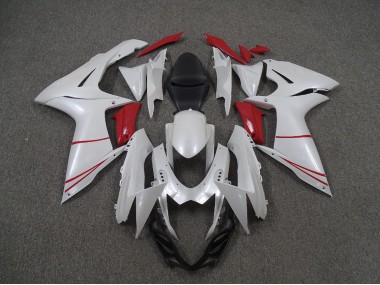 2011-2024 Perlweiß & Rot Suzuki GSXR 600-750 Motorrad Verkleidungen