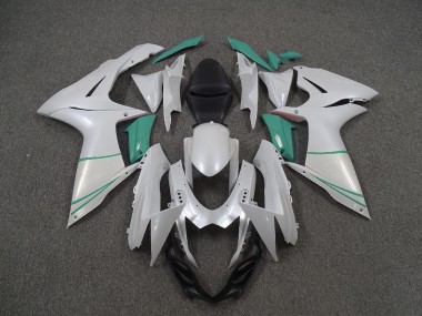 2011-2024 Perlweiß & T-Blau Suzuki GSXR 600-750 Motorrad Verkleidungen