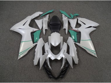2011-2024 Perlweiß & T-Blau Suzuki GSXR 600-750 Motorrad Verkleidungen