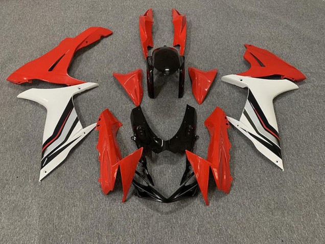 2011-2024 Rot & Glänzender Weißstil Suzuki GSXR 600-750 Motorrad Verkleidungen