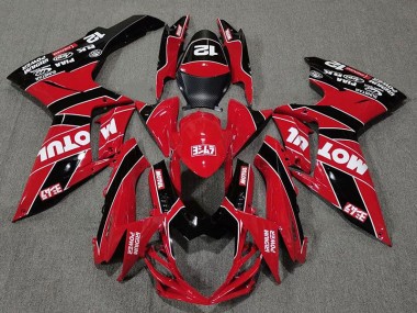 2011-2024 Rot & Schwarz Glänzend Motul Suzuki GSXR 600-750 Motorrad Verkleidungen