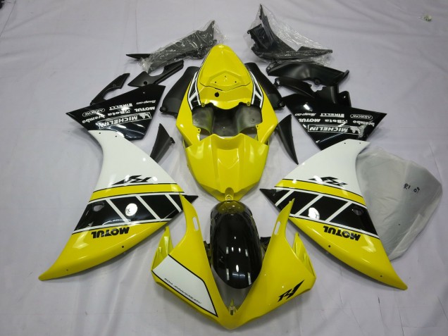2012-2014 Gelb & Weiß Yamaha R1 Motorrad Verkleidungen
