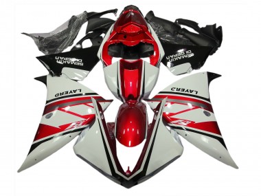 2012-2014 Glänzend Weiß & Rot Yamaha R1 Motorrad Verkleidungen
