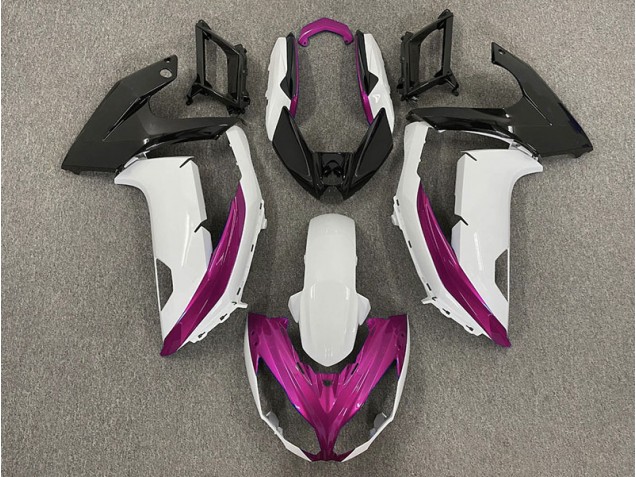 2012-2016 Glänzend Weiß & Magenta Kawasaki Ninja 650R Motorrad Verkleidungen