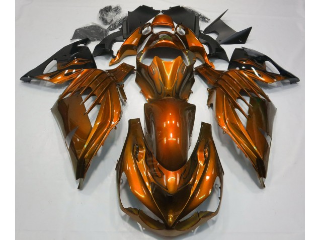 2012-2021 Gebranntes Orange Glänzend Kawasaki ZX14R Motorrad Verkleidungen 2012-2021 Gebranntes Orange Glänzend Kawasaki ZX14R Motorrad Verkleidungen