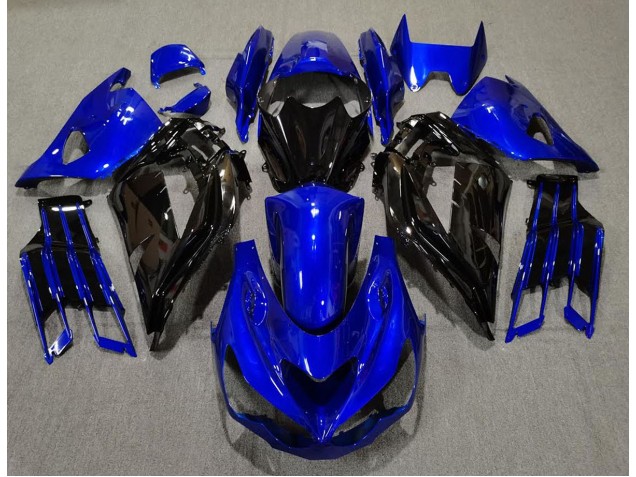 2012-2021 Glänzend Blau & Schwarz Kawasaki ZX14R Motorrad Verkleidungen