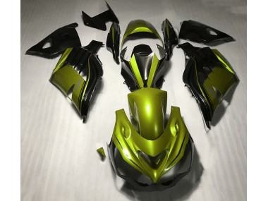 2012-2021 Glänzendes Gelb & Schwarz Kawasaki ZX14R Motorrad Verkleidungen