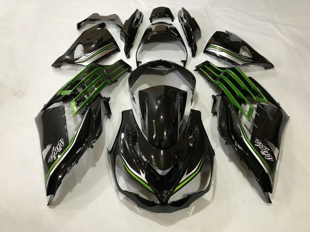 2012-2021 Glänzendes Schwarz & Schleimgrün Kawasaki ZX14R Motorrad Verkleidungen