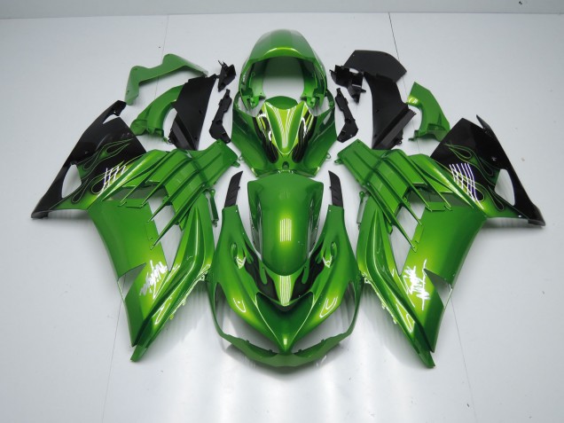 2012-2021 Grün Flamme Kawasaki ZX14R Motorrad Verkleidungen