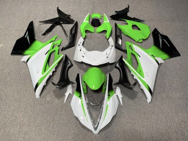 2013-2016 Glänzend Weiß & Grün Triumph Daytona 675 Motorrad Verkleidungen