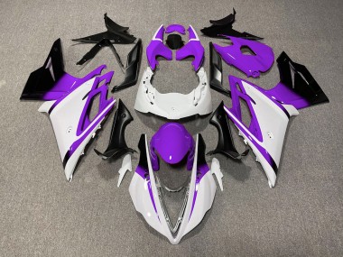 2013-2016 Glänzend Weiß & Lila Triumph Daytona 675 Motorrad Verkleidungen
