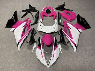 2013-2016 Glänzend Weiß & Pink Triumph Daytona 675 Motorrad Verkleidungen