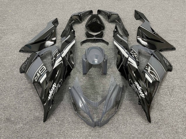 2013-2018 Glänzend Grau & Schwarz Kawasaki ZX6R Motorrad Verkleidungen