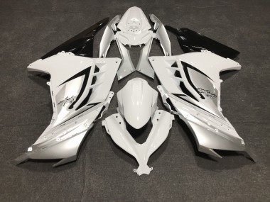2013-2018 Glänzend Weiß & Silber Kawasaki Ninja 300 Motorrad Verkleidungen