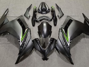 2013-2018 Matt Schwarz & Grün Kawasaki Ninja 300 Motorrad Verkleidungen