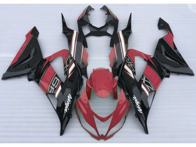 2013-2018 Rot Glänzend & Schwarz Kawasaki ZX6R Motorrad Verkleidungen