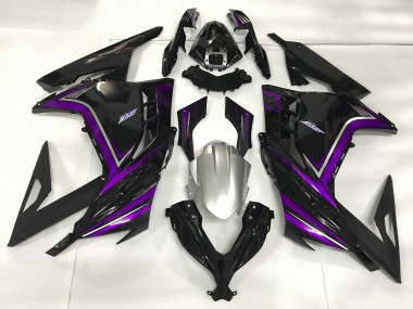 2013-2018 Schwarz Glänzend & Lila Kawasaki Ninja 300 Motorrad Verkleidungen
