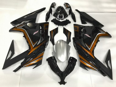 2013-2018 Schwarz Glänzend & Orange Kawasaki Ninja 300 Motorrad Verkleidungen