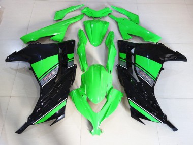2013-2018 Schwarz & Grün Glänzend Kawasaki Ninja 300 Motorrad Verkleidungen