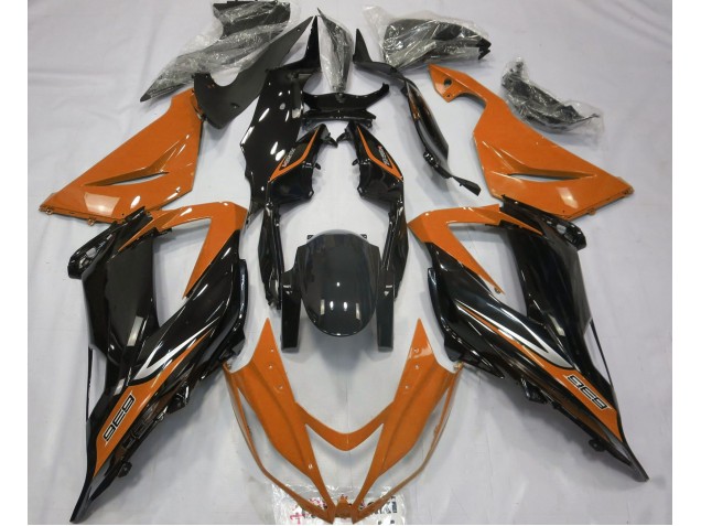 2013-2018 Schwarz & Orange Kawasaki ZX6R Motorrad Verkleidungen