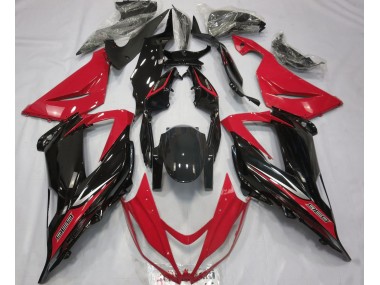 2013-2018 Schwarz & Rot Kawasaki ZX6R Motorrad Verkleidungen