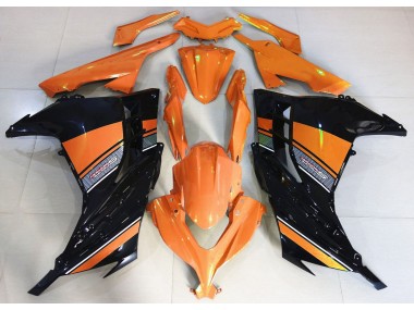 2013-2018 Sonnenaufgangsorange & Schwarz Kawasaki Ninja 300 Motorrad Verkleidungen