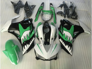 2015-2018 Grüner & Weißer Hai Yamaha R3 Motorrad Verkleidungen
