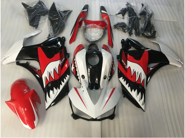2015-2018 Rot & Weißer Hai Yamaha R3 Motorrad Verkleidungen 2015-2018 Rot & Weißer Hai Yamaha R3 Motorrad Verkleidungen