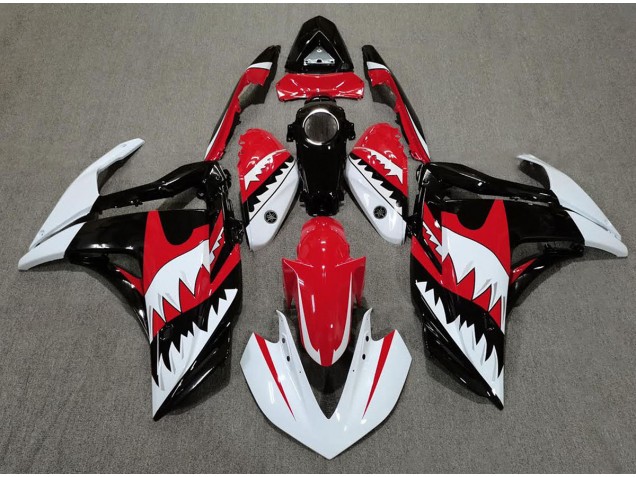 2015-2018 Weißer Hai & Rot Yamaha R3 Motorrad Verkleidungen