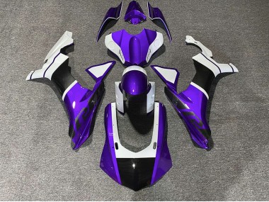 2015-2019 Lila & Kohlefaser Akzente Yamaha R1 Motorrad Verkleidungen