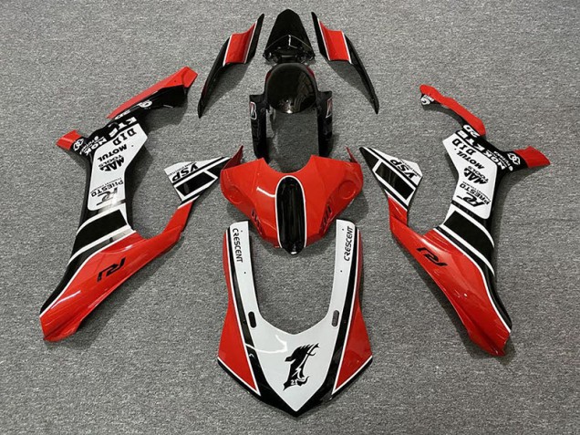 2015-2019 Rot Glänzend & Weiß Yamaha R1 Motorrad Verkleidungen