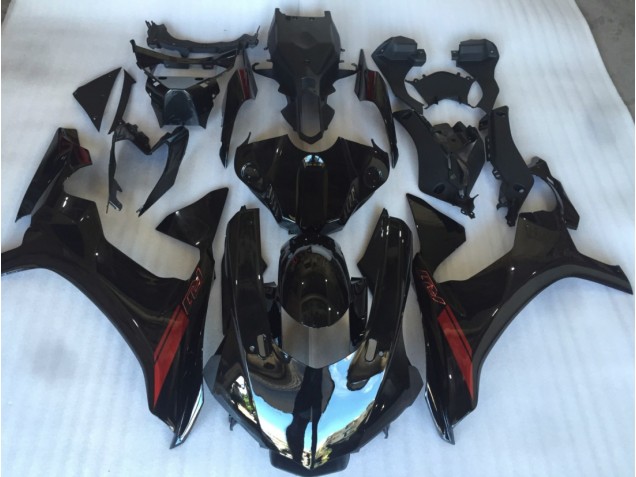 2015-2019 Schwarz Glänzend Mit Rotem Logo Yamaha R1 Motorrad Verkleidungen
