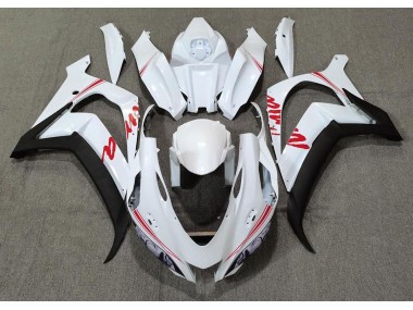 2016-2019 Perlweiß & Rot Logos Kawasaki ZX10R Motorrad Verkleidungen