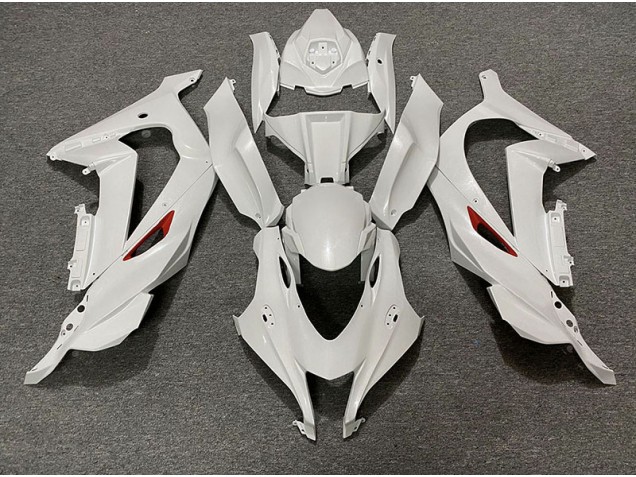 2016-2019 Perlweiß Rot Rand Kawasaki ZX10R Motorrad Verkleidungen