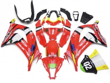 2016-2019 Rot & Schwarz Mit Weiß Kawasaki ZX10R Motorrad Verkleidungen
