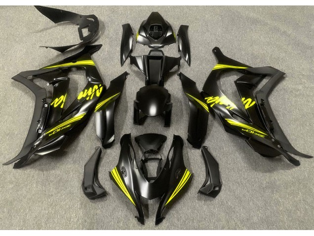 2016-2019 Satinschwarz & Gelb Kawasaki ZX10R Motorrad Verkleidungen