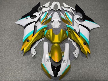 2017-2021 Gold & Hellblau Glanz Yamaha R6 Motorrad Verkleidungen