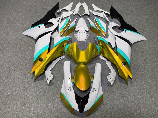 2017-2021 Gold & Hellblau Glanz Yamaha R6 Motorrad Verkleidungen