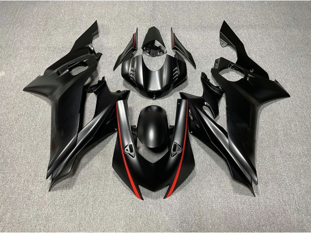2017-2021 Matt Schwarze & Rot Akzente Yamaha R6 Motorrad Verkleidungen