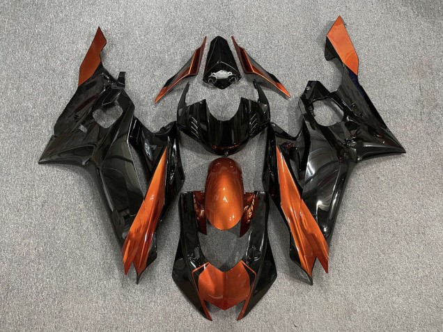 2017-2021 Schwarz Glänzend & Gebranntes Orange Yamaha R6 Motorrad Verkleidungen