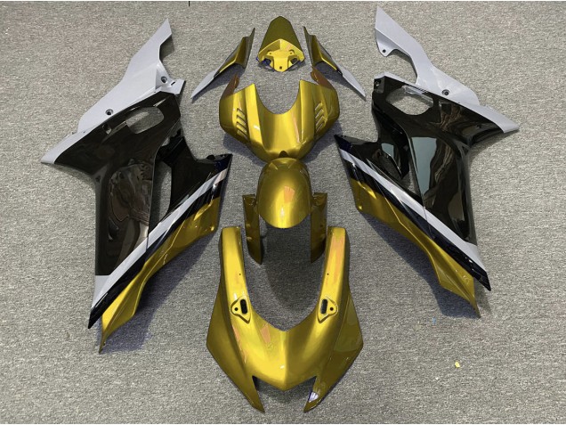 2017-2021 Zement Schwarz & Gold Yamaha R6 Motorrad Verkleidungen