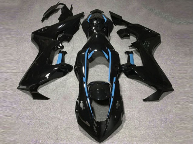 2017-2023 Schwarz Glänzend & Hellblaues Futter Honda CBR1000RR Motorrad Verkleidungen