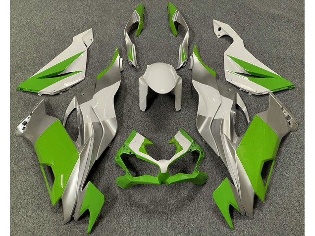 2019-2023 Grün-Weiß & Silber Kawasaki ZX6R Motorrad Verkleidungen 2019-2023 Grün-Weiß & Silber Kawasaki ZX6R Motorrad Verkleidungen