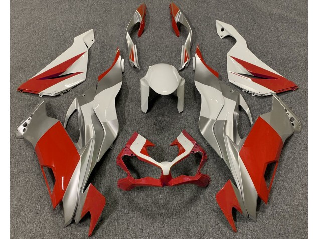 2019-2023 Rot Weiß & Silber Kawasaki ZX6R Motorrad Verkleidungen