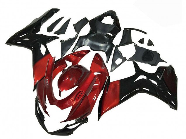 Suzuki GSXR 600/750 Motorrad Verkleidung 2011-2024 - Rot Glanzendes Schwarz