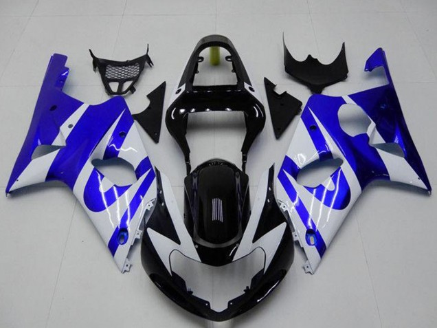 Suzuki GSXR 1000 Motorrad Verkleidung 2000-2002 - Weiss Blau Glanzendes Schwarz