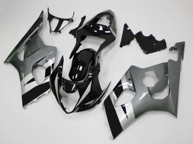 Suzuki GSXR 1000 Motorrad Verkleidung 2003-2004 - Glanzendes Schwarz Silber Grau