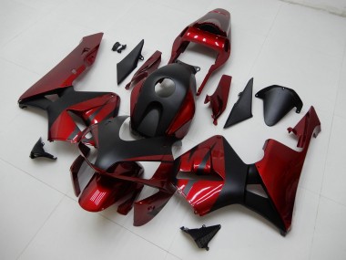 Honda CBR600RR Motorrad Verkleidung 2003-2004 - Rot Matt Schwarz Streifen