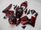 Honda CBR600RR Motorrad Verkleidung 2003-2004 - Rot Matt Schwarz Streifen